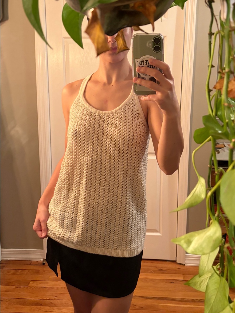 Ralph Lauren Cream Knit Racerback Tank Top